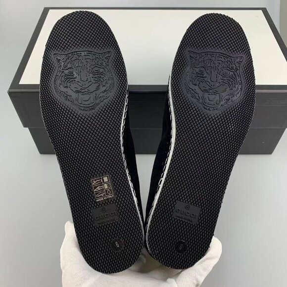 NIB Gucci Velvet Embellished Loafer In Black Size 6/EU 40 - Picture 7 of 11